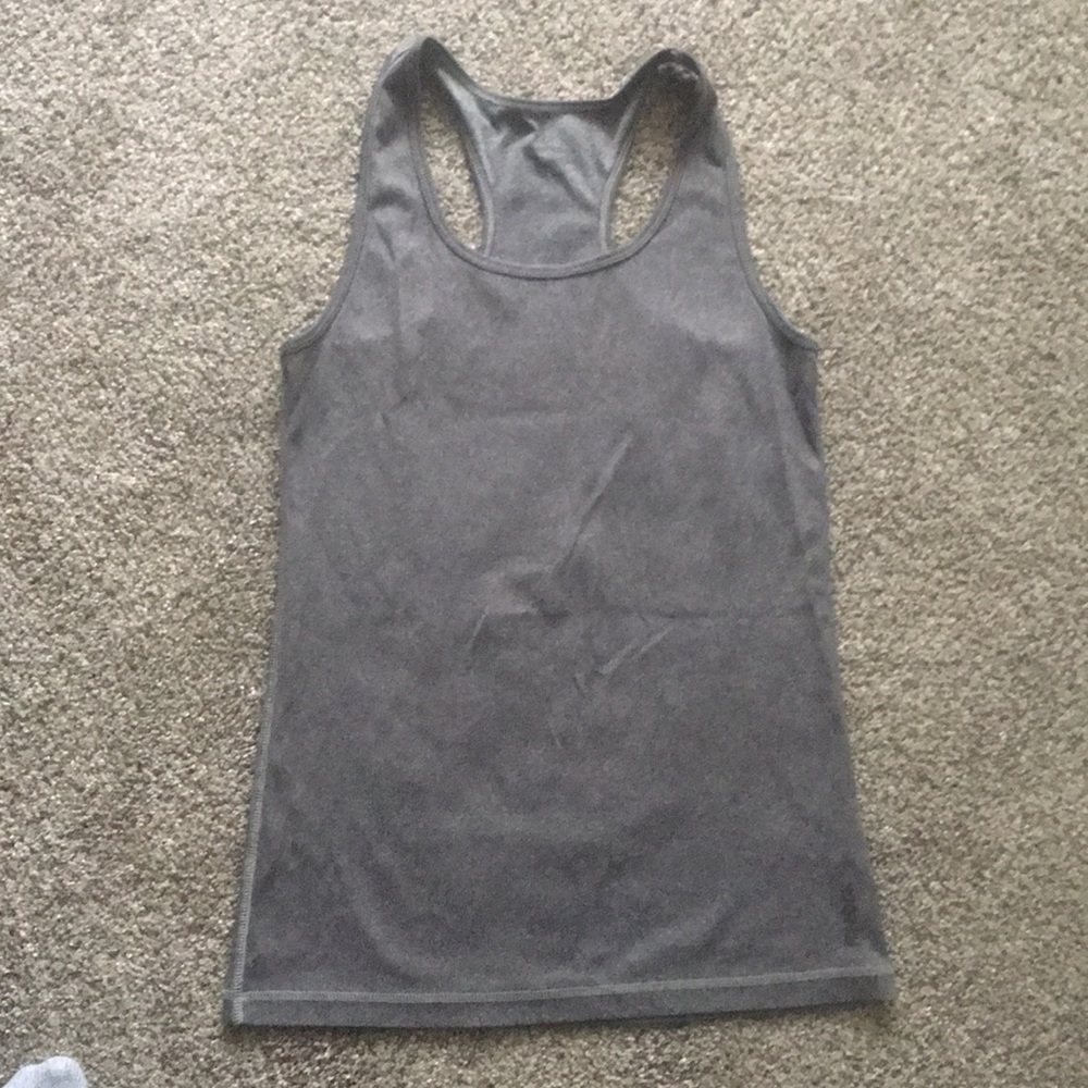 Grey halter workout tank